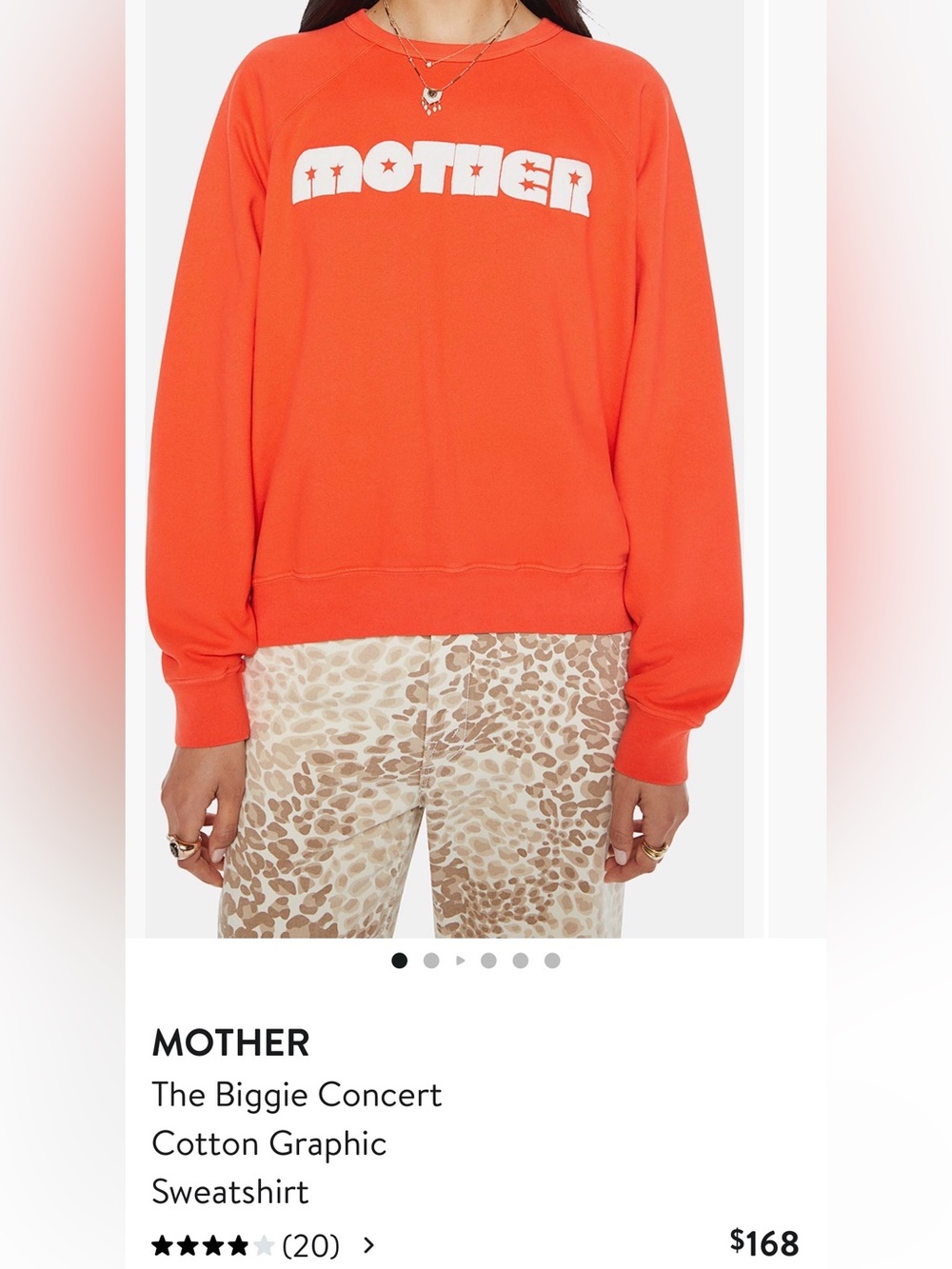 MOTHER The Biggie Concert crewneck sweatshirt